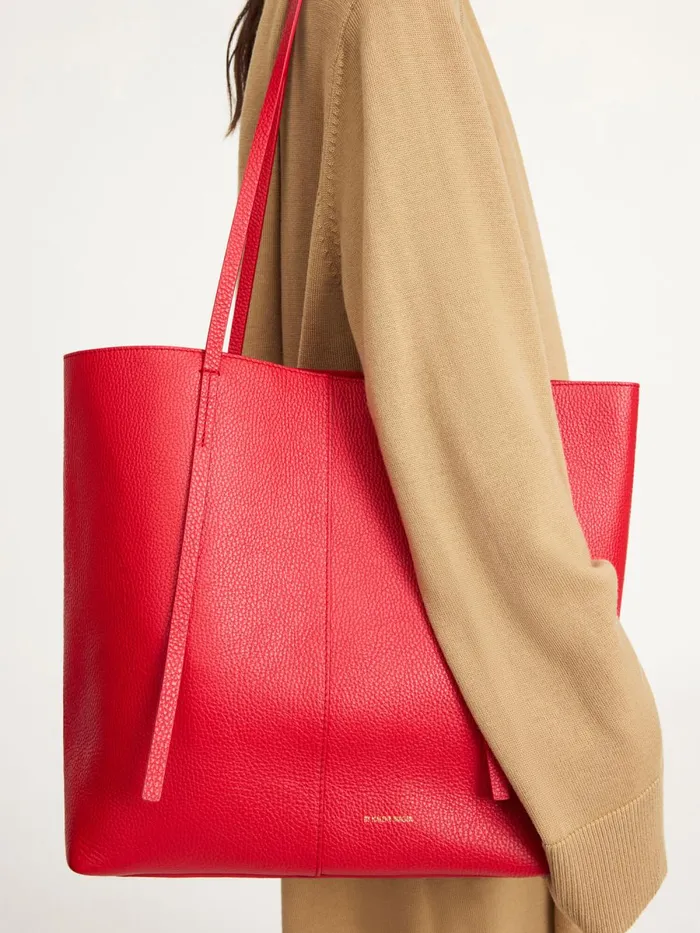 Abilso Leather Tote Bag Dark Chilli Women By Malene Birger Bags