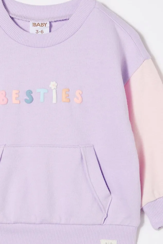 Alma Drop Shoulder Sweater Vintage Lilacbesties Colourblock Baby Cotton On Sweatshirts and Sweatpants