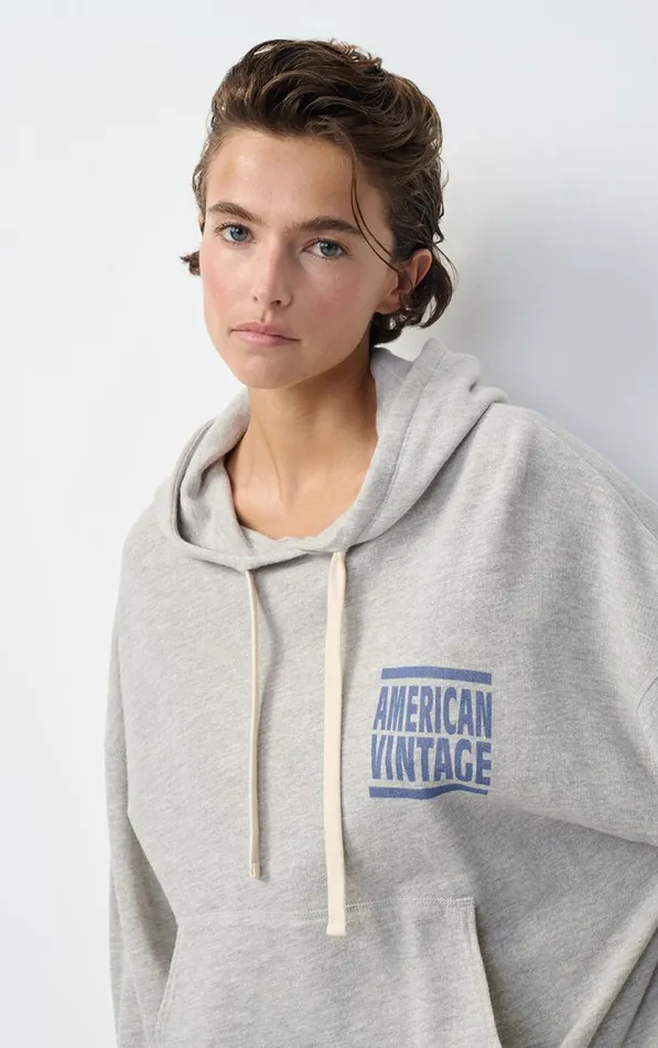 American Vintage Sweatshirts Women Hoodie Zofbay Heather Grey