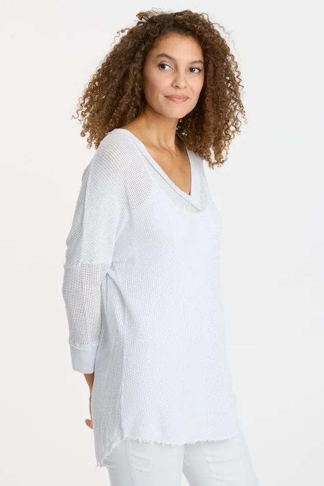 Clothing Sweatshirts XCVI Mesh Fira Pullover Fantail Pigment
