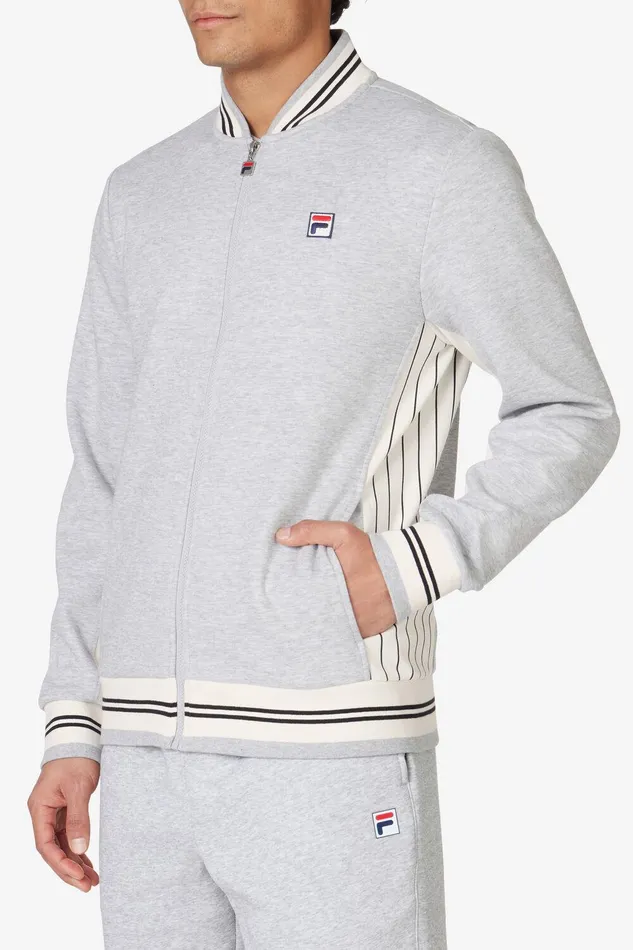 Coats and Jackets Men Fila Settanta Jacket 061 Grey Heather Gardenia Black