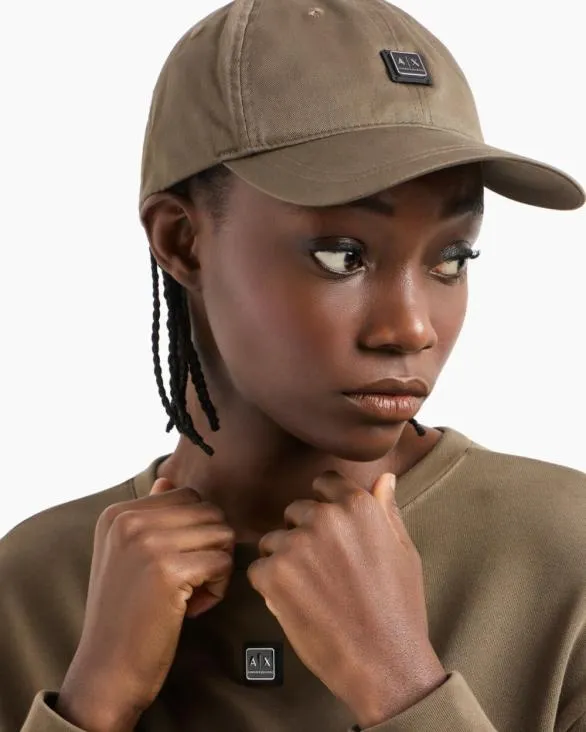 Cotton Visor Hat With Logo Brown Women Armani Hats And Gloves Cotton Visor Hat With Logo Brown Women Armani Hats And Gloves