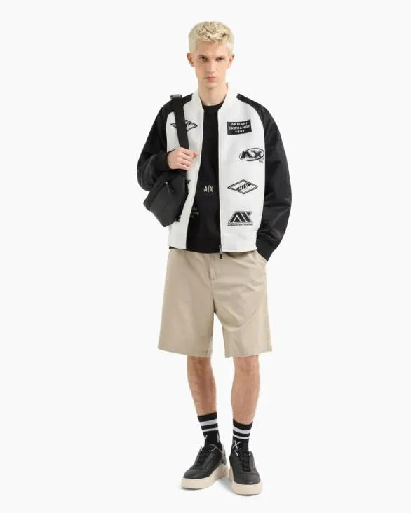 Crewneck Sweatshirt With Patches And Logos Black Men Armani Matching Sets Crewneck Sweatshirt With Patches And Logos Black Men Armani Matching Sets