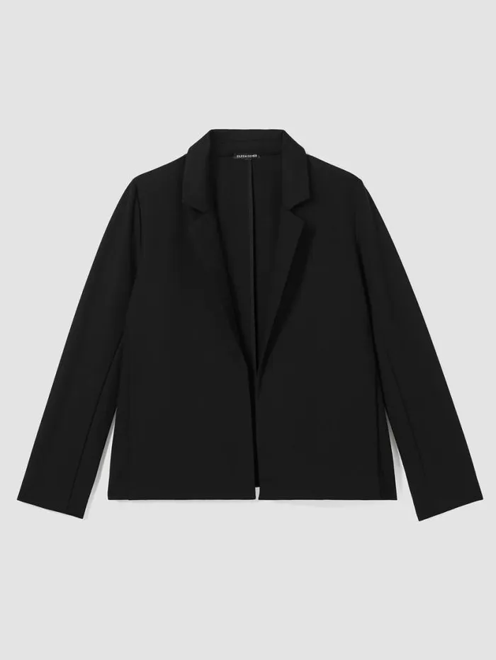 Eileen Fisher Extended Sizing 1X3X Washable Flex Ponte Notch Collar Blazer Black 8211 Shop