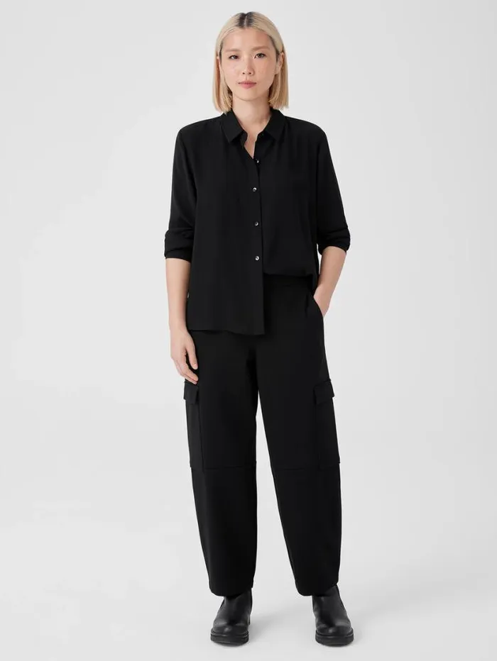 Eileen Fisher Petite Washable Flex Ponte Cargo Lantern Pant Black 8211 Shop