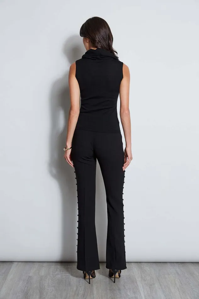 Elie Tahari Convertible Cowl Wool Sweater Black Women Tops