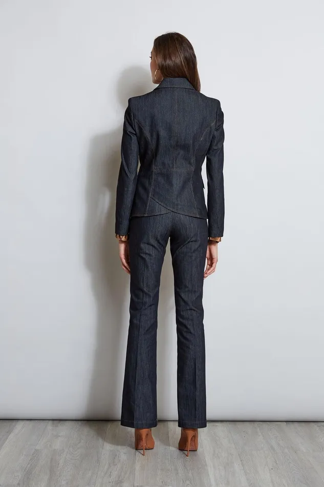 Elie Tahari Denim 3 Button Blazer Indigo Women Jackets and Blazers
