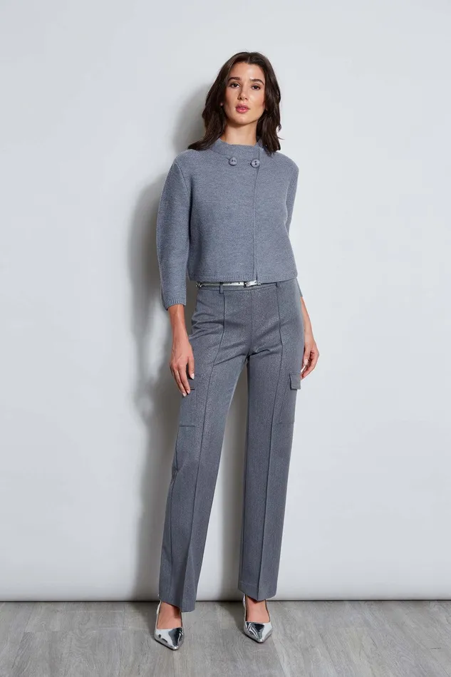 Elie Tahari Metallic Cargo Pant Metallic Grey Women Suiting