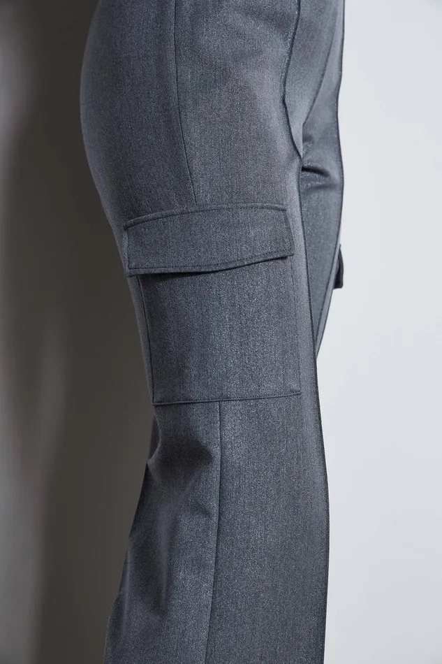 Elie Tahari Metallic Cargo Pant Metallic Grey Women Suiting