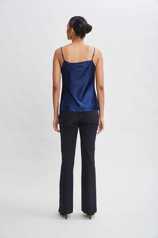 Elie Tahari Stretch Silk Satin Cami Midnight Women Tops