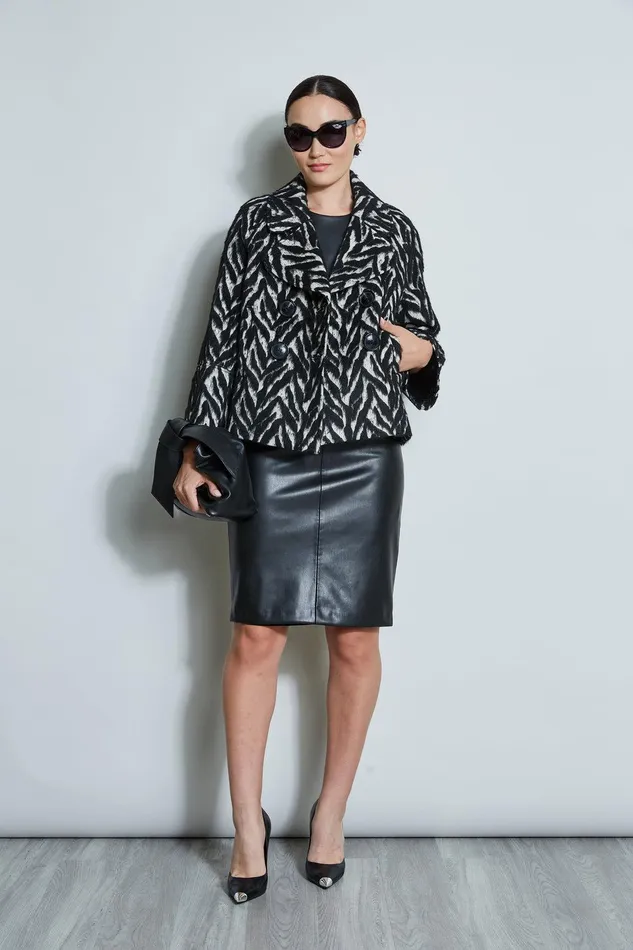 Elie Tahari Wool Jacquard Jacket Black Multi Women Jackets and Blazers