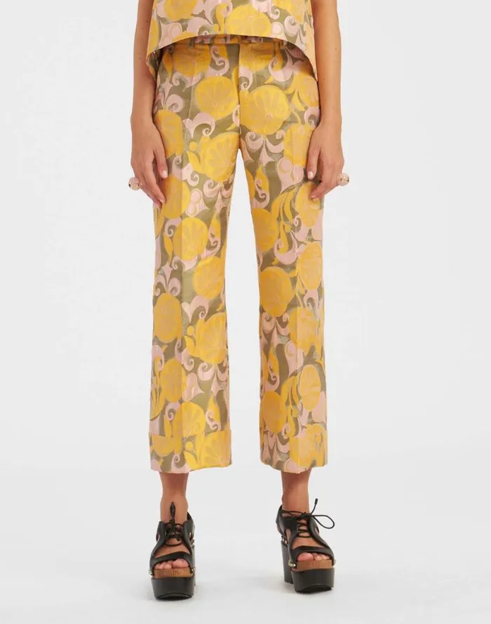 Hendrix Pants Moonflower Yellow Women La Double J Shorts and Pants Hendrix Pants Moonflower Yellow Women La Double J Shorts and Pants