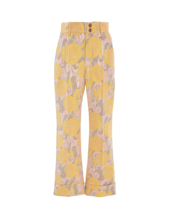 Hendrix Pants Moonflower Yellow Women La Double J Shorts and Pants Hendrix Pants Moonflower Yellow Women La Double J Shorts and Pants