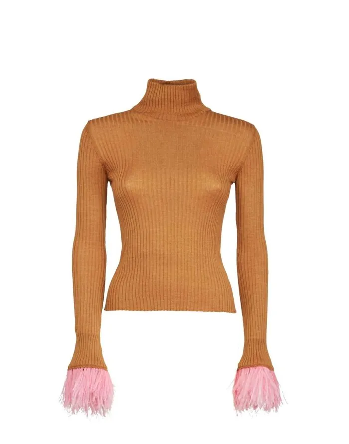 High Kick Top Camel Women La Double J Knitwear High Kick Top Camel Women La Double J Knitwear