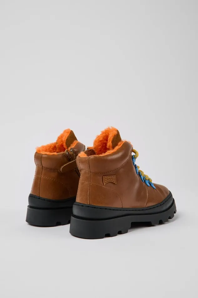 Kids Camper Boots Brutus Brown Leather And Nubuck Laceup Boots Kids Camper Boots Brutus Brown Leather And Nubuck Laceup Boots