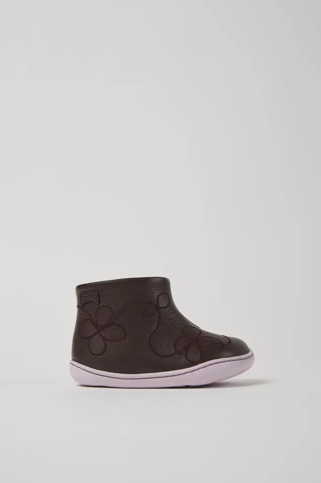 Kids Camper Boots Twins Burgundy Leather Ankle Boot For Kids Kids Camper Boots Twins Burgundy Leather Ankle Boot For Kids
