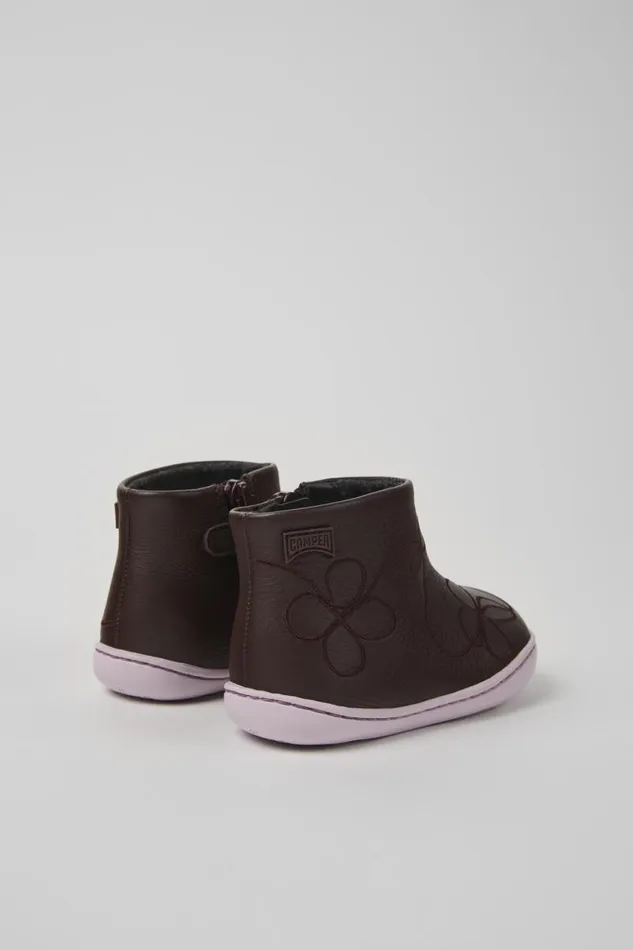 Kids Camper Boots Twins Burgundy Leather Ankle Boot For Kids Kids Camper Boots Twins Burgundy Leather Ankle Boot For Kids