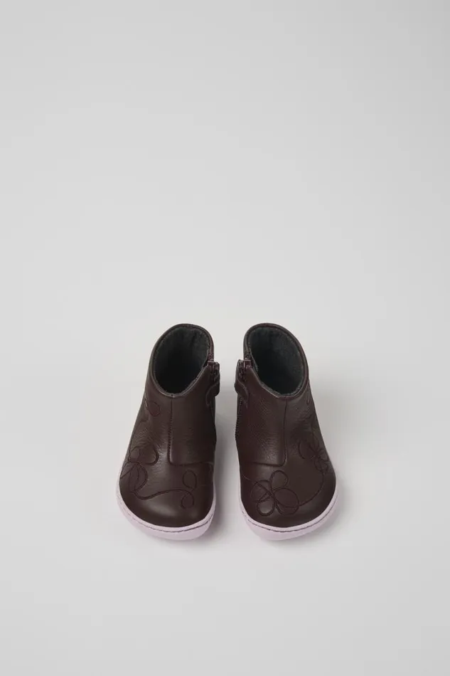 Kids Camper Boots Twins Burgundy Leather Ankle Boot For Kids Kids Camper Boots Twins Burgundy Leather Ankle Boot For Kids