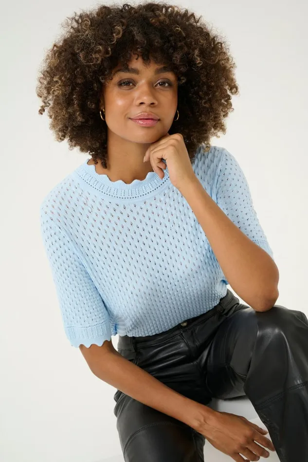 Knitwear and Cardigans Women CULTURE CUdali Pullover Cashmere Blue