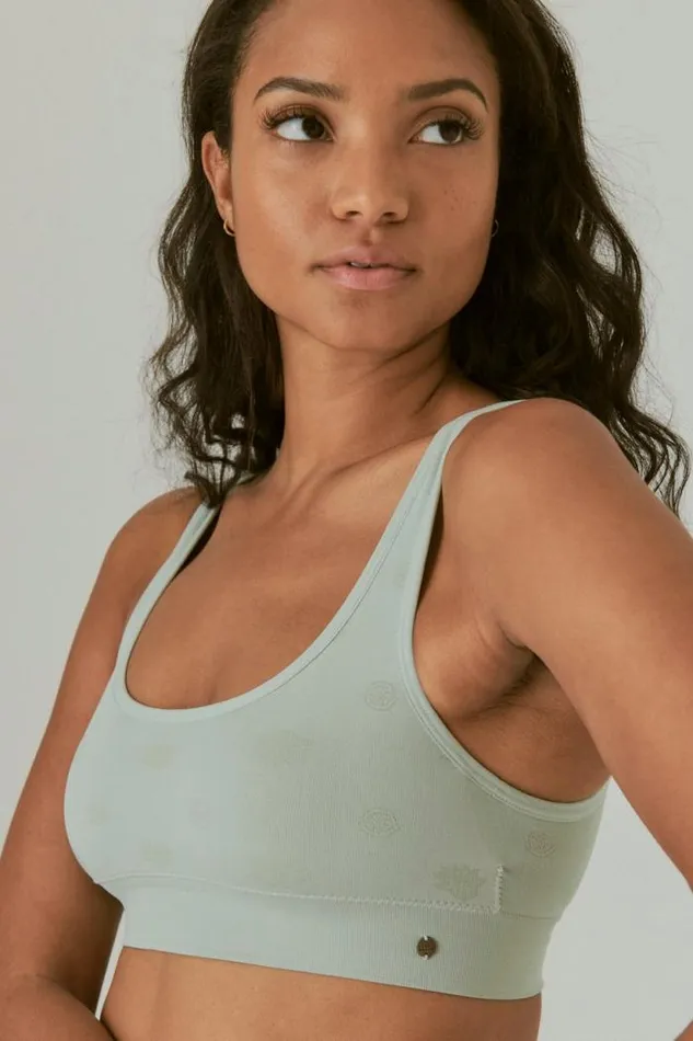 Lucky Brand 2 Pack Woodblock Print Bra Medium Light Green Women Intimates and Sleepwear