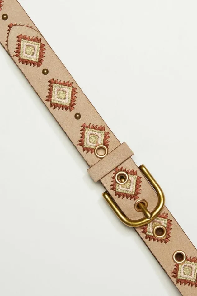 Lucky Brand Desert Embroidered Belt Grey Women Belts Lucky Brand Desert Embroidered Belt Grey Women Belts