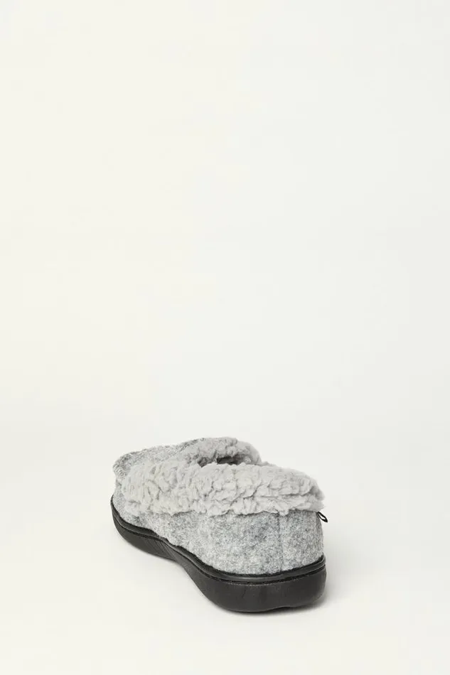 Lucky Brand Faux Wool Sherpa Lined Slipper Charcoal Men Shoes