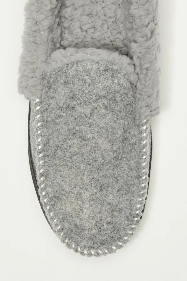 Lucky Brand Faux Wool Sherpa Lined Slipper Charcoal Men Shoes