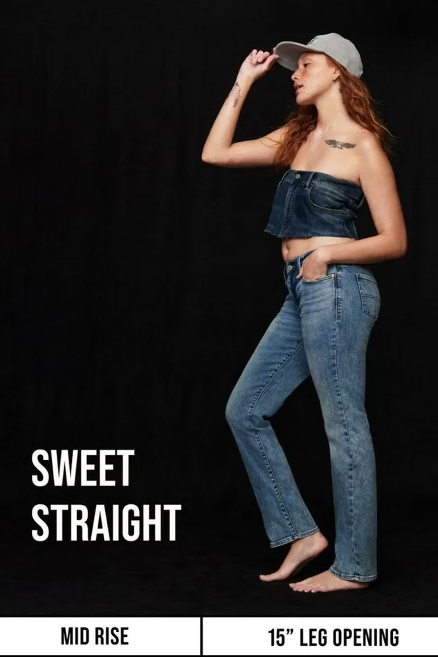 Lucky Brand Mid Rise Sweet Straight Twilight Blue Women Jeans