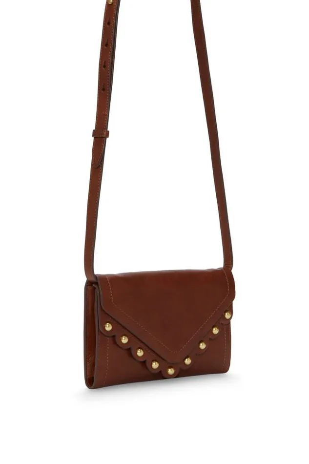 Lucky Brand Ruth Scalloped Crossbody Bag Dark Brown Women Handbags