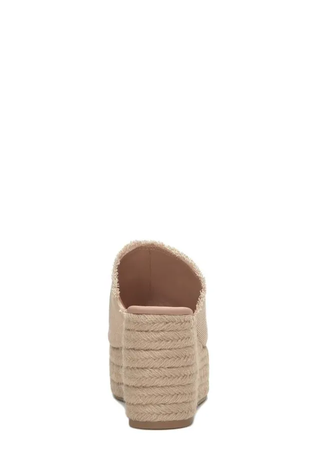 Lucky Brand Scippio Denim Wedge Mule Light Brown Women Shoes