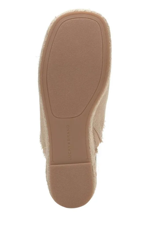 Lucky Brand Scippio Denim Wedge Mule Light Brown Women Shoes