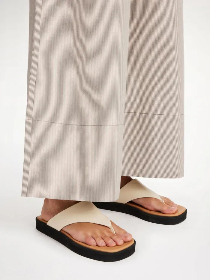 Marisol Leather Sandals Vanilla Cream Women By Malene Birger Shoes
