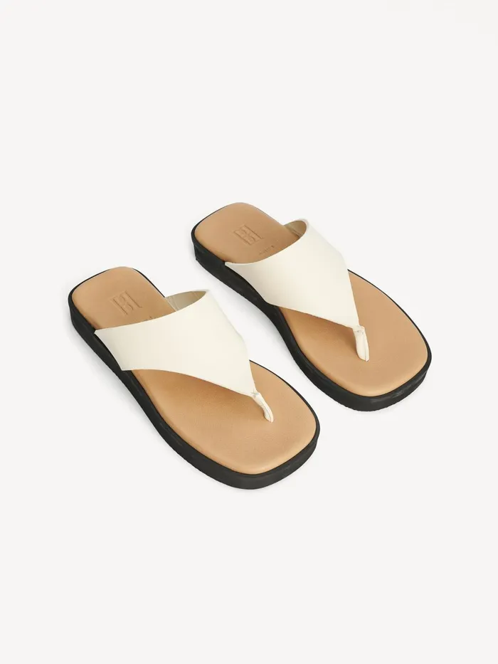 Marisol Leather Sandals Vanilla Cream Women By Malene Birger Shoes