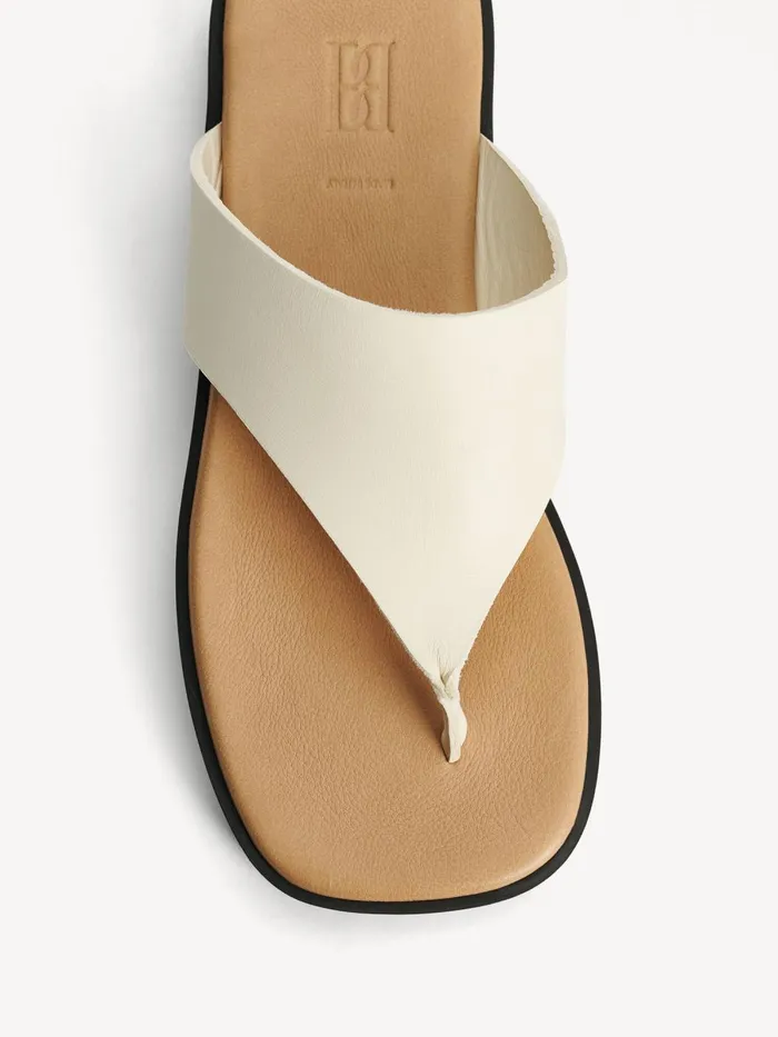 Marisol Leather Sandals Vanilla Cream Women By Malene Birger Shoes