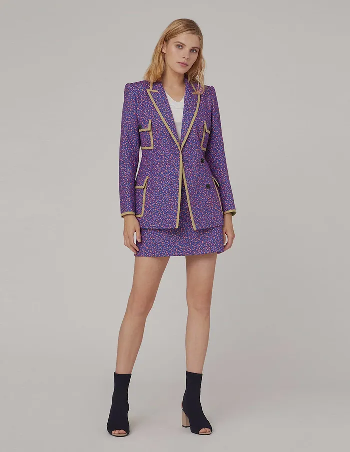 MARYLING Blazers CONTRAST TRIM FLAP POCKET BLAZER Mix 8211 Women