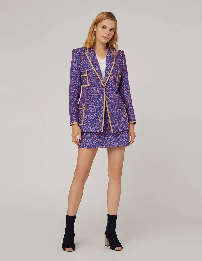 MARYLING Blazers CONTRAST TRIM FLAP POCKET BLAZER Mix 8211 Women