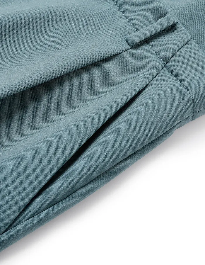 MARYLING Jumpsuits Mist Blue Deep V Shirt Collar Wide Leg Jumpsuit Misty Blue 8211 Women MARYLING Jumpsuits Mist Blue Deep V Shirt Collar Wide Leg Jumpsuit Misty Blue 8211 Women