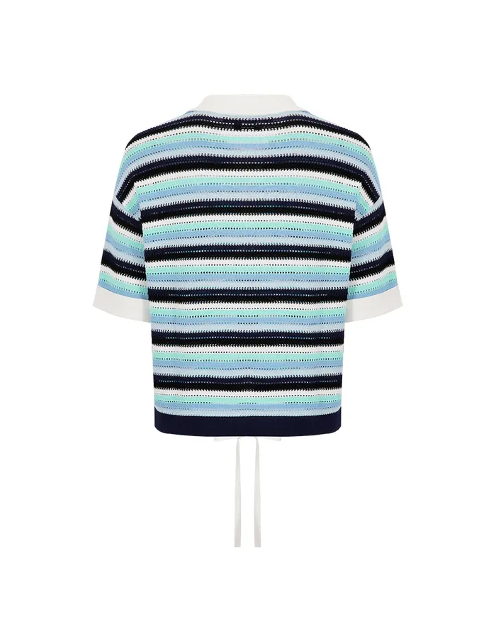 MARYLING Knitwear BlueGreen Striped Knit Pullover Mix 8211 Women