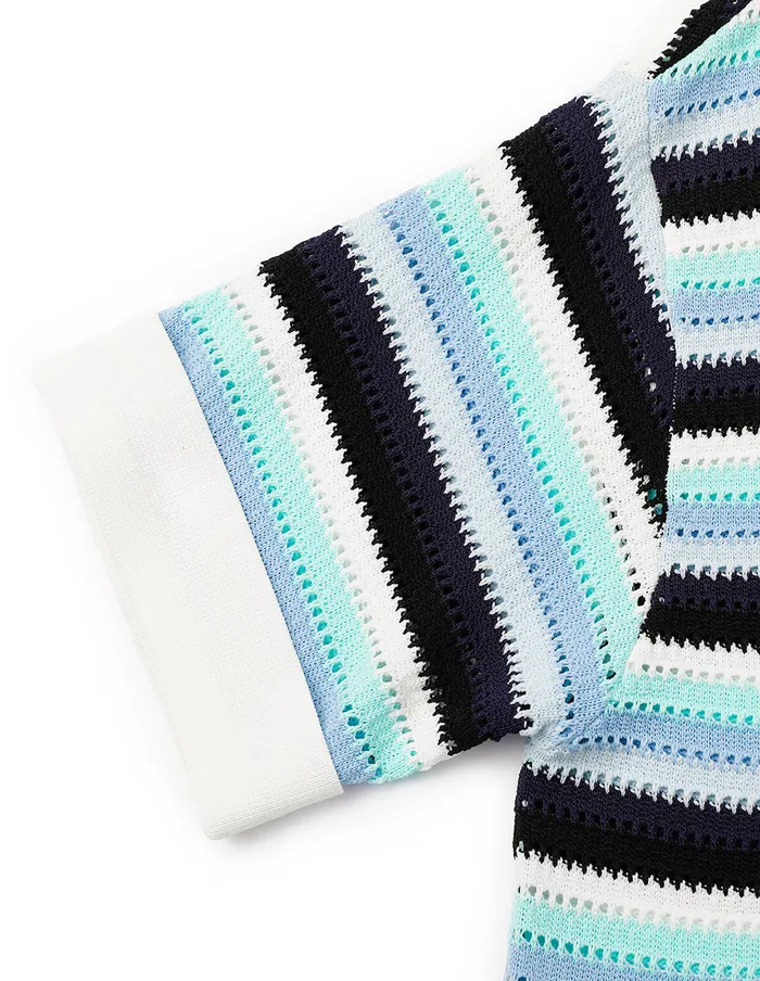 MARYLING Knitwear BlueGreen Striped Knit Pullover Mix 8211 Women