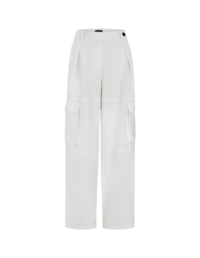 MARYLING Pants and Shorts Relaxed Fit StraightLeg Trousers With Pockets Snow 8211 Women MARYLING Pants and Shorts Relaxed Fit StraightLeg Trousers With Pockets Snow 8211 Women