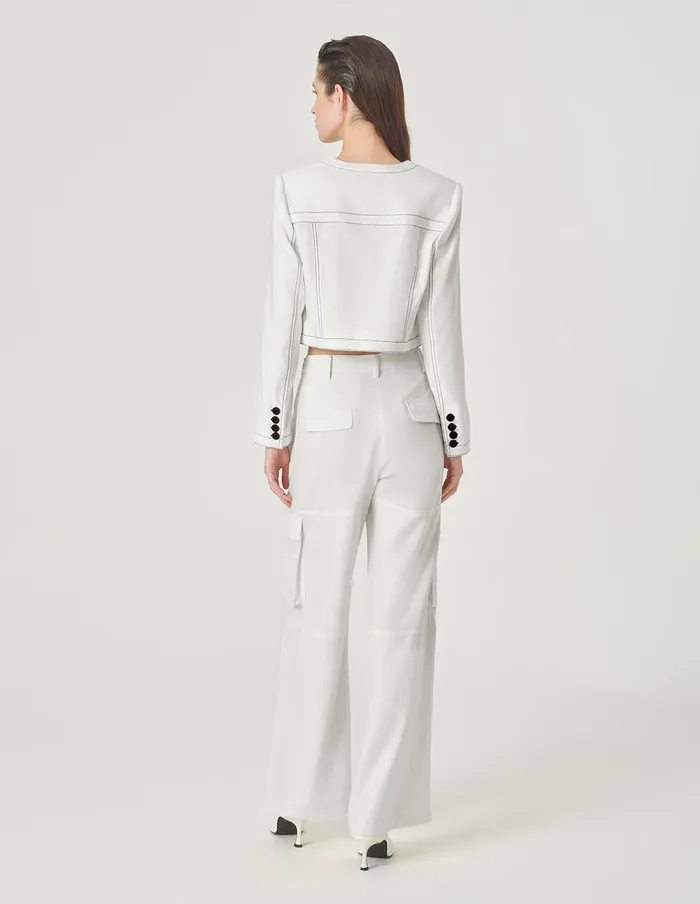 MARYLING Pants and Shorts Relaxed Fit StraightLeg Trousers With Pockets Snow 8211 Women MARYLING Pants and Shorts Relaxed Fit StraightLeg Trousers With Pockets Snow 8211 Women
