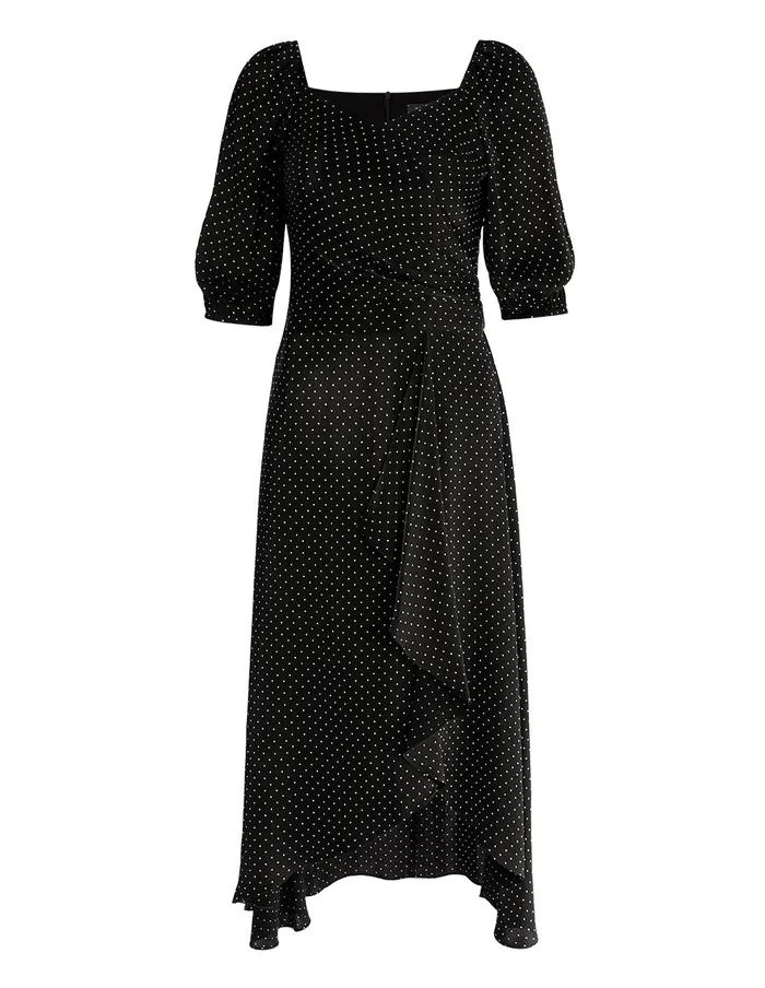MARYLING Printed Dress V Neck Black Polka Dot Dress Mix 8211 Women