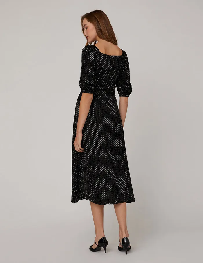 MARYLING Printed Dress V Neck Black Polka Dot Dress Mix 8211 Women