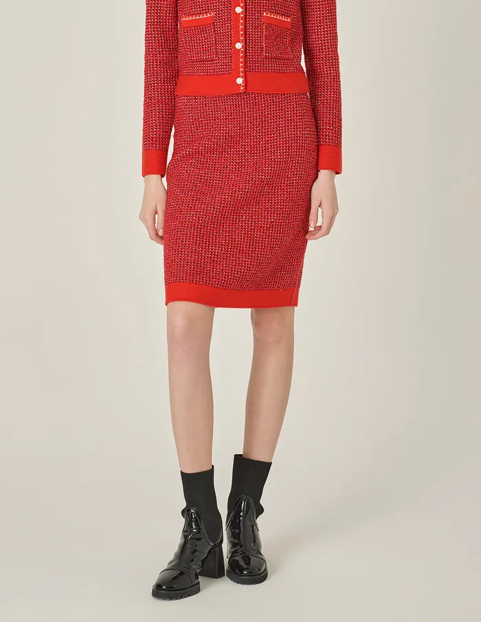 MARYLING Skirts Red Straight Fit Knit Midi Pencil Skirt Red 8211 Women MARYLING Skirts Red Straight Fit Knit Midi Pencil Skirt Red 8211 Women