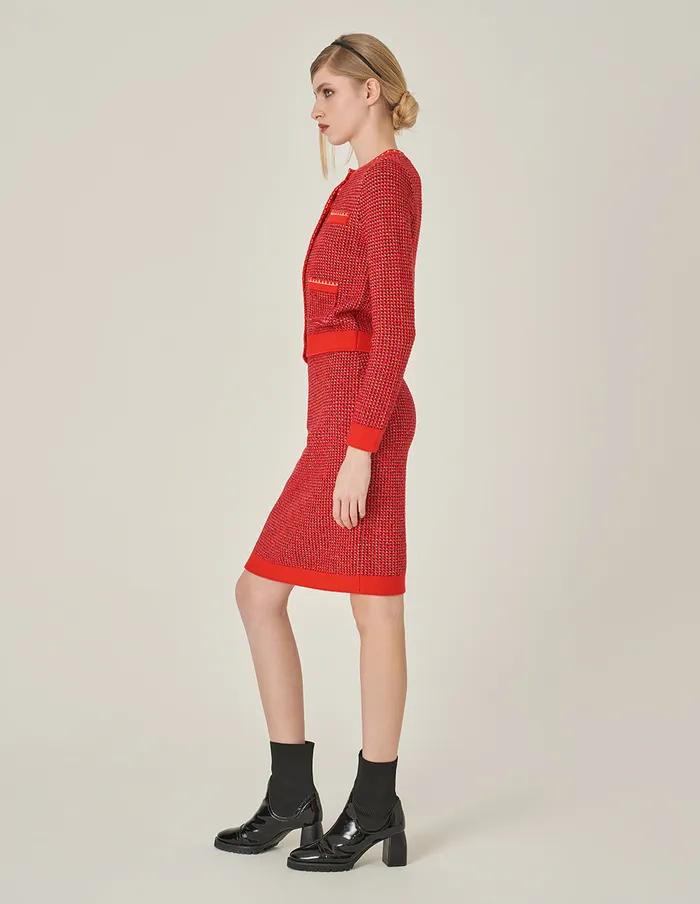 MARYLING Skirts Red Straight Fit Knit Midi Pencil Skirt Red 8211 Women MARYLING Skirts Red Straight Fit Knit Midi Pencil Skirt Red 8211 Women