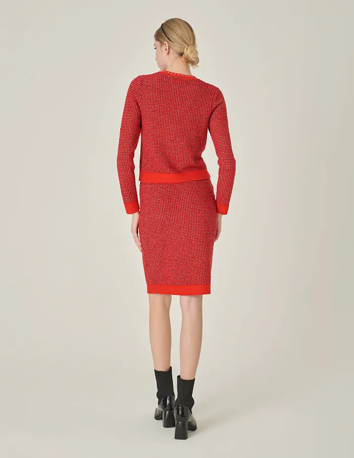 MARYLING Skirts Red Straight Fit Knit Midi Pencil Skirt Red 8211 Women MARYLING Skirts Red Straight Fit Knit Midi Pencil Skirt Red 8211 Women
