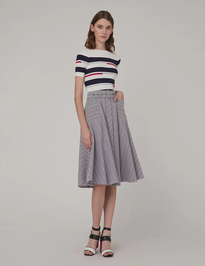 MARYLING Skirts Striped Ahem Skirt Mix 8211 Women MARYLING Skirts Striped Ahem Skirt Mix 8211 Women