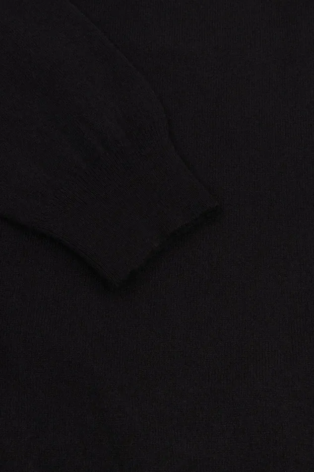 Men Begg X Co Loungewear Heriot Roll Collar Cashmere Sweater Black