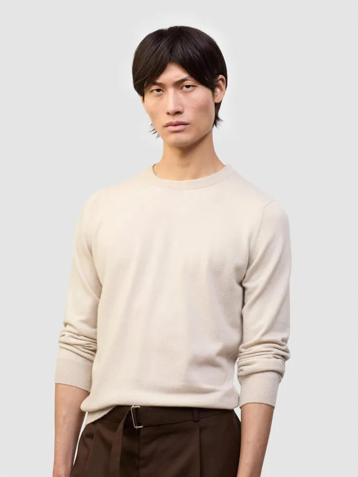 Men Begg X Co Sweaters Heriot Crew Cashmere Sweater Earl Grey