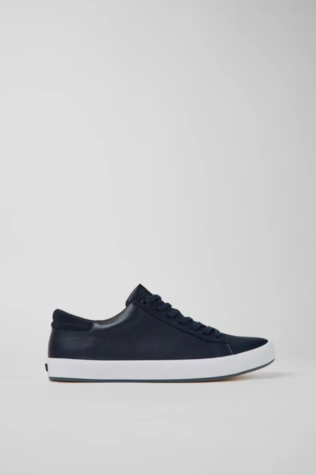 Men Camper Sneakers Andratx Blue Leather And Nubuck Sneakers